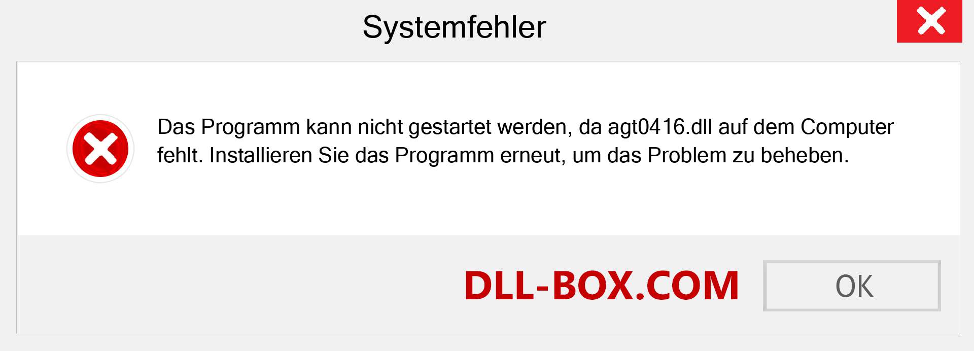 agt0416.dll-Datei fehlt?. Download für Windows 7, 8, 10 - Fix agt0416 dll Missing Error unter Windows, Fotos, Bildern